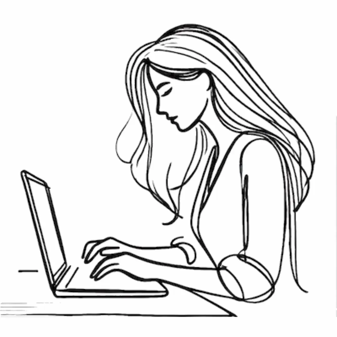woman typing